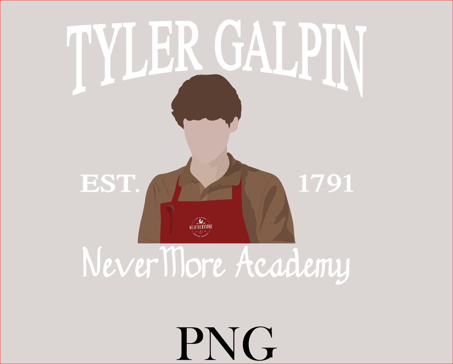 Qui A Joué Tyler Galpin Wednesday Tyler Galpin Est. 1791 mercredi Nevermore Aca PNG Jenna - Etsy France