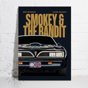 Smokey and The Bandit, Burt Reynolds, Muskelauto Hängeschild, Poster Einzigartige Wandkunst, Minimalistischen Druck, Film Poster, Geschenk