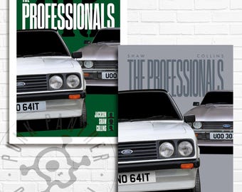 The Professionals, serie TV poliziesca degli anni '70, Ford RS2000/Capri 3.0, Bodie & Doyle, stampa omaggio