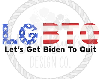 LGBTQ Lets get Biden to Quit with American Flag Funny Meme PNG Design