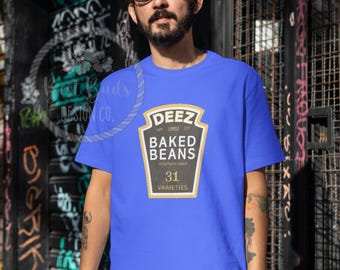 Deez Beans Shirt | Funny Survivor Game T-Shirt | Gamer Gift | Royal Blue Tee | Survival Loot Parody Shirt | Unisex Cotton Graphic Tee