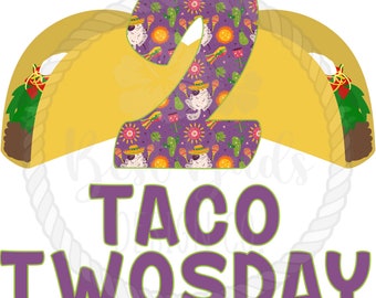 Taco Twosday Birthday Shirt PNG Design