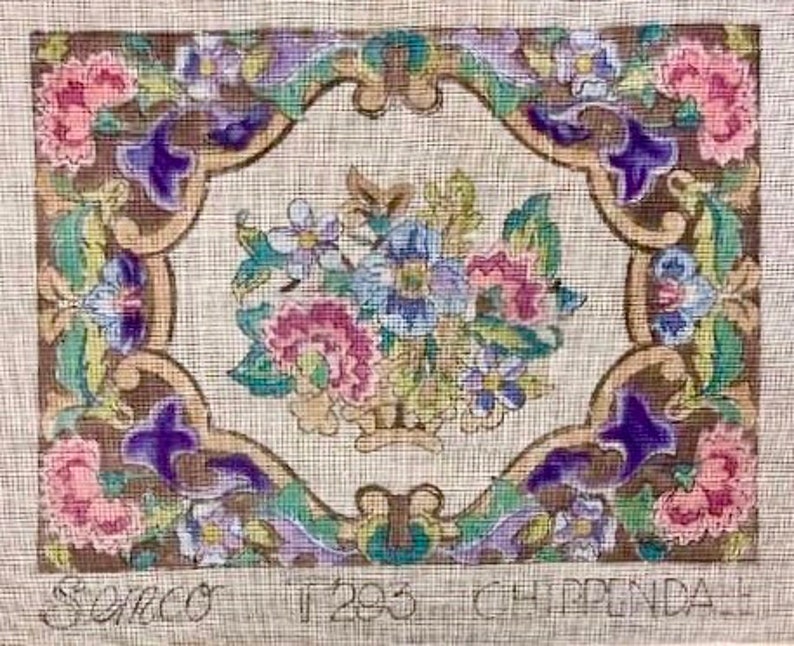 Semco Vintage Needlepoint Handpainted Canvas 1950s - Etsy