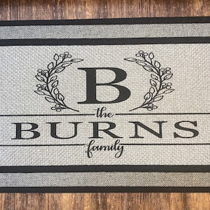 Custom Family Name Door Mat | Wedding Gift | Personalized Custom Doormat | Closing Gift | Welcome Doormat | Front Door Mat | Monogram