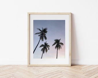 Tropical Palm Tree Art Print | Fiji Sunset (Digital Download)