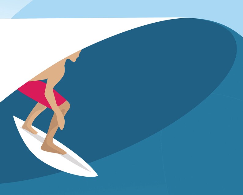 May include: A surfer riding a white surfboard inside a blue wave.