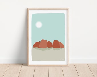 Kata Tjuta Print | Minimalist Australian Landscape Art (Digital Download)
