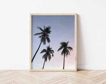 Palm Tree Print | Tropical Beach Photography, Boho Wall Art
