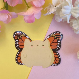 Glanzende vinyl gestanste sticker schattige monarchvlinder bug kat stickers
