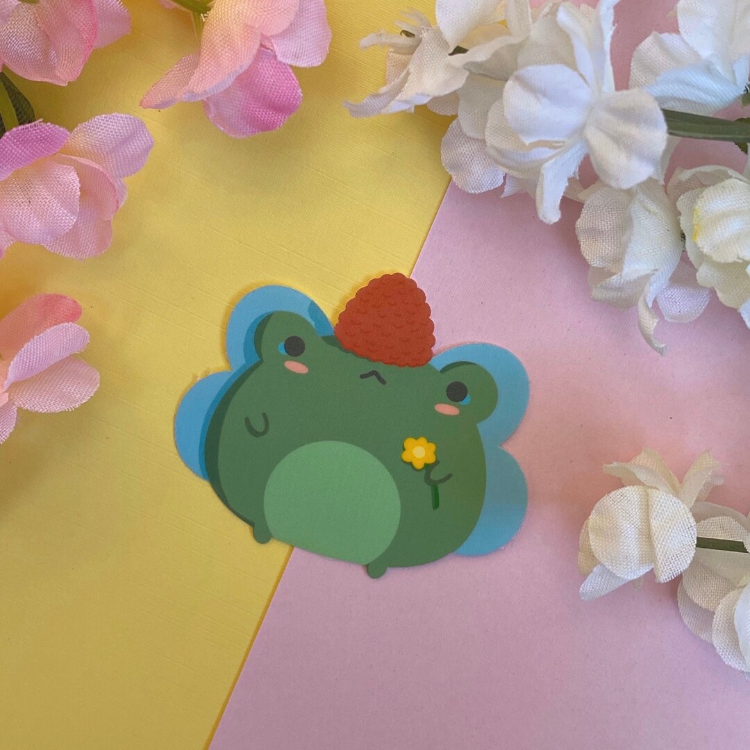 Glossy Vinyl Die Cut Sticker Cute Cottagecore Frog Wizard Stickers - Etsy