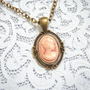 Gothic Rose Cameo Necklace, Antique Bronze vacancies, Bridgerton Inspired Necklace, Jane Eyre Necklace, Vintage Gift, Bookish Gift