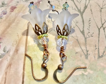 Lily Of The Valley Flower Earrings, Snowdrop Earrings, Romantic Gift, Gift for Women, Birthday Gift For Her, Romantic Earrings