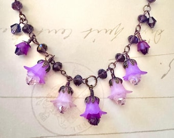 Elegant Ethereal Pink Floral Choker Necklace, Vintage Style Pink Flower Necklace,  Fantasy Fairycore Princess Jewellery, Ren Faire Queen