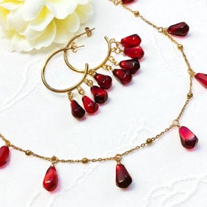 Pomegranate Jewellery Set, Hades and Persephone, Greek Mythology Gift, Greek Gifts, Persephone Charm, Romantic Gift For Her