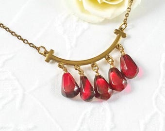 Pomegranate Necklace, Hades & Persephone Necklace, Greek Mythology, Greek Gifts, Pomegranate Charm, Prosperity Gifts