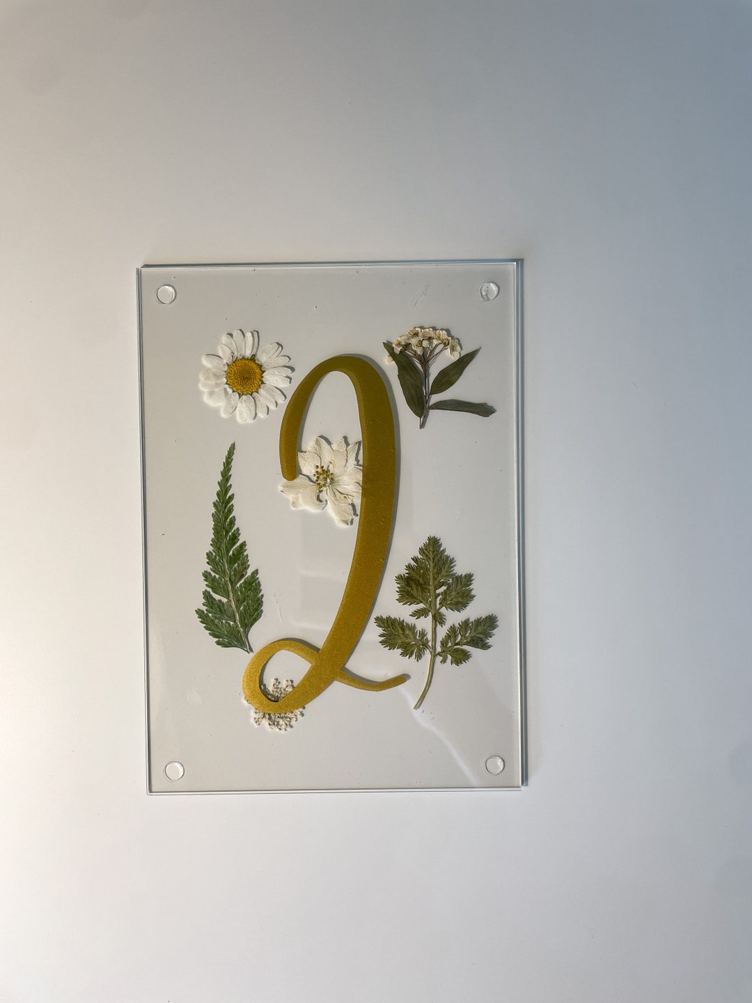 White Pressed Flowers Table Numbers Acrylic Table Numbers Dried Flowers 5x7 Table Numbers Modern