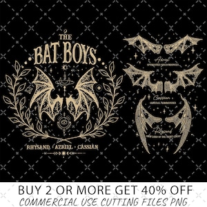 The Bat Boys Png, Vintage Acotar Bookish Png, The Night Court Illyrians, A Court of Thorn and Roses Rhysand Cassian Azriel, Bat Boys Wings