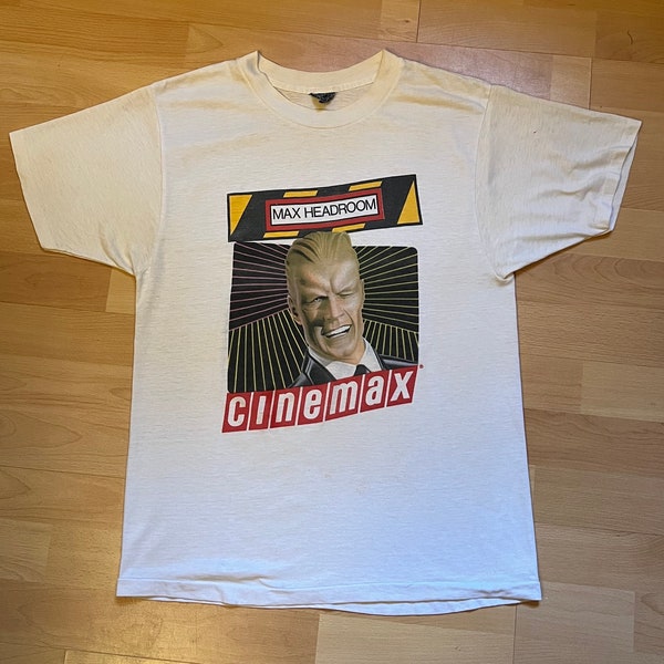 80s novelty max headroom Cinemax single stitch authentic original shirt . Super rare to get the Cinemax shirt! Size medium .