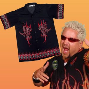 90s/Y2K Tribal dragon devil shirt by No Boundaries/ size: XL / gently worn / korn / heavy metal icon shirt! tribal fantasy