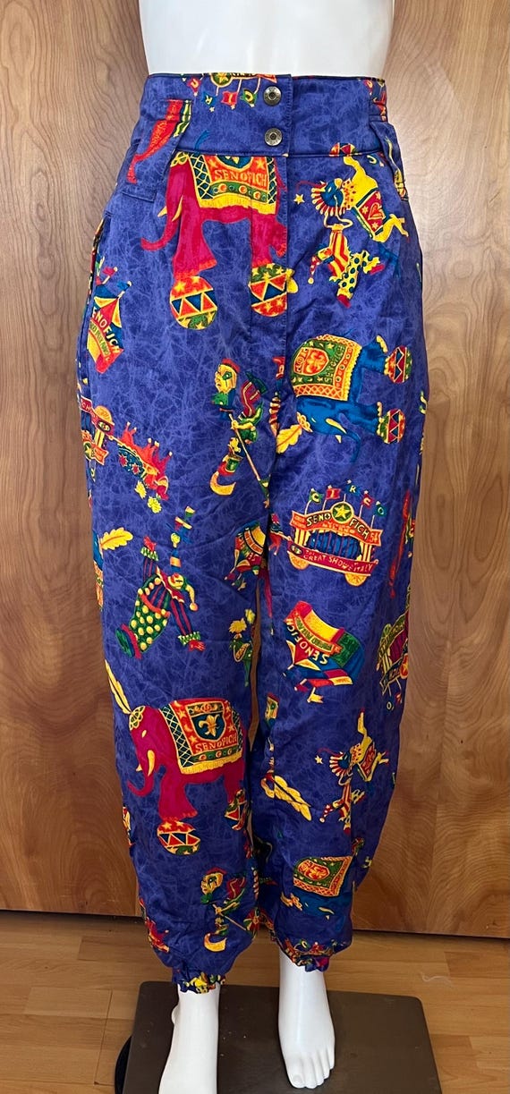 Rare 80s High Waisted Circus Clown Ski Pants Print is Wild!by