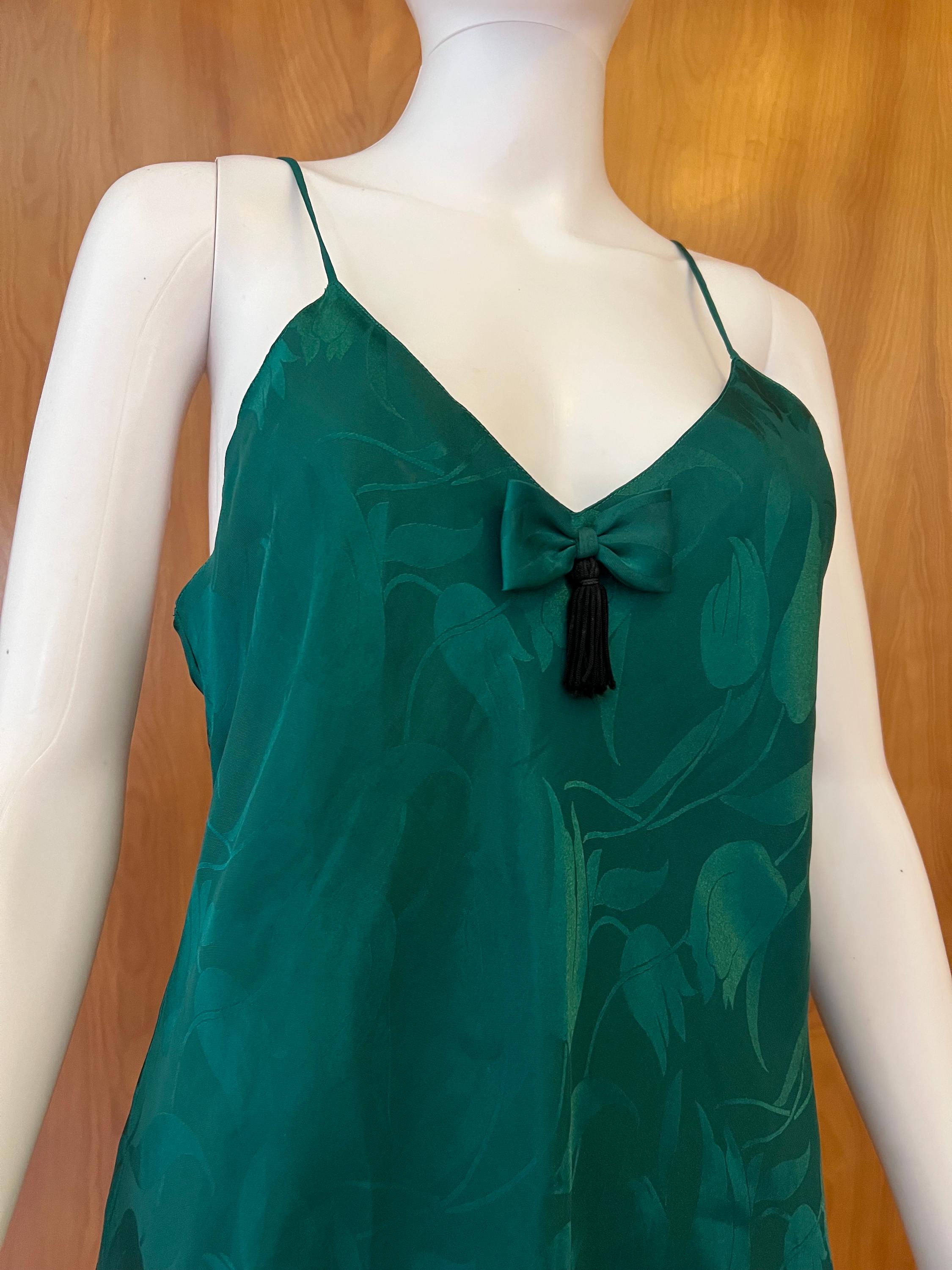 90s Victoria's Secret Emerald Green Tassel Slip With Sheer Inserts for a Touch of Elegance/floral Print / Size: Medium / Gently Worn - Etsy 90s Victoria's Secret Emerald Green Tassel Slip With Sheer Inserts for a Touch of Elegance/floral Print / Size: Medium / Gently Worn - Etsy