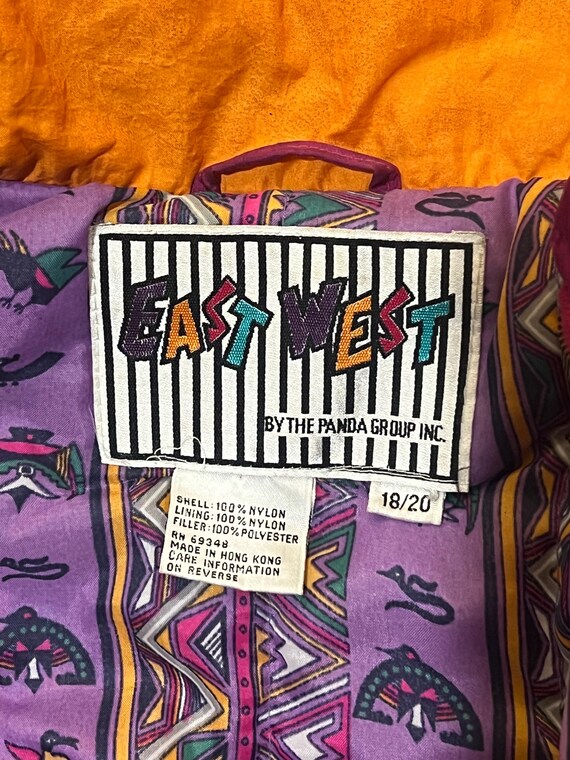 80s 90s East West by the Panda Group Inc. Parka – Purple & Orange