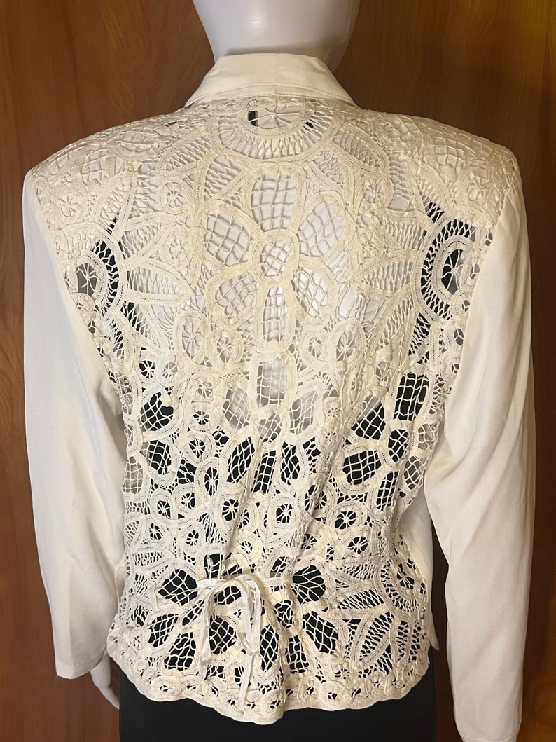 90s Victorian Revival Lace Wild Rose Jacket . Lace Etsy