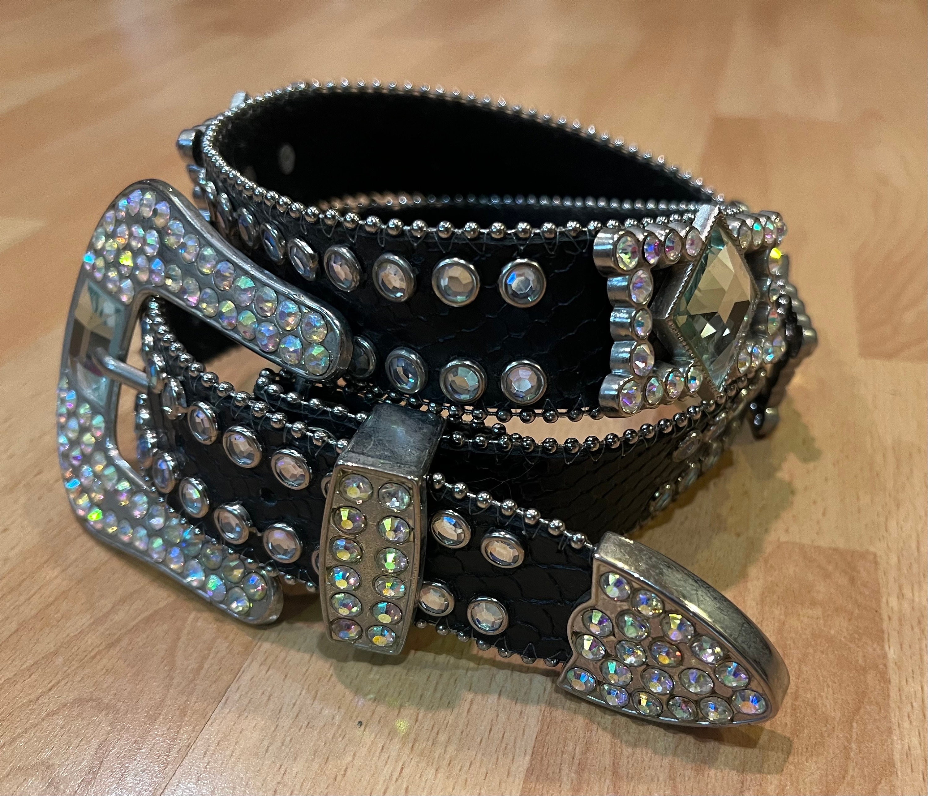 Y2K Large Buckle Rhinestone Explosion Belt Like on Rock of