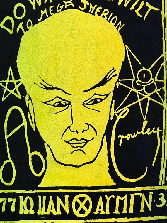 Super Rare 90’s Occult screen print Aleister Crow… - image 8