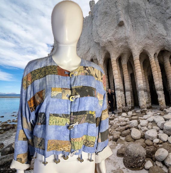 90s super Chic patchwork jacket with coin details… - image 1