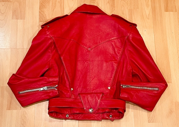 North Beach Leather Jacket by Michael Hoban Cherry Red Leather W