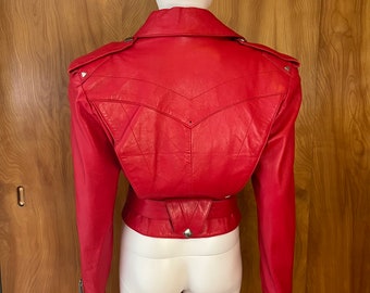 North Beach Leather Jacket by Michael Hoban Cherry Red North Beach Leather Jacket by Michael Hoban Cherry Red