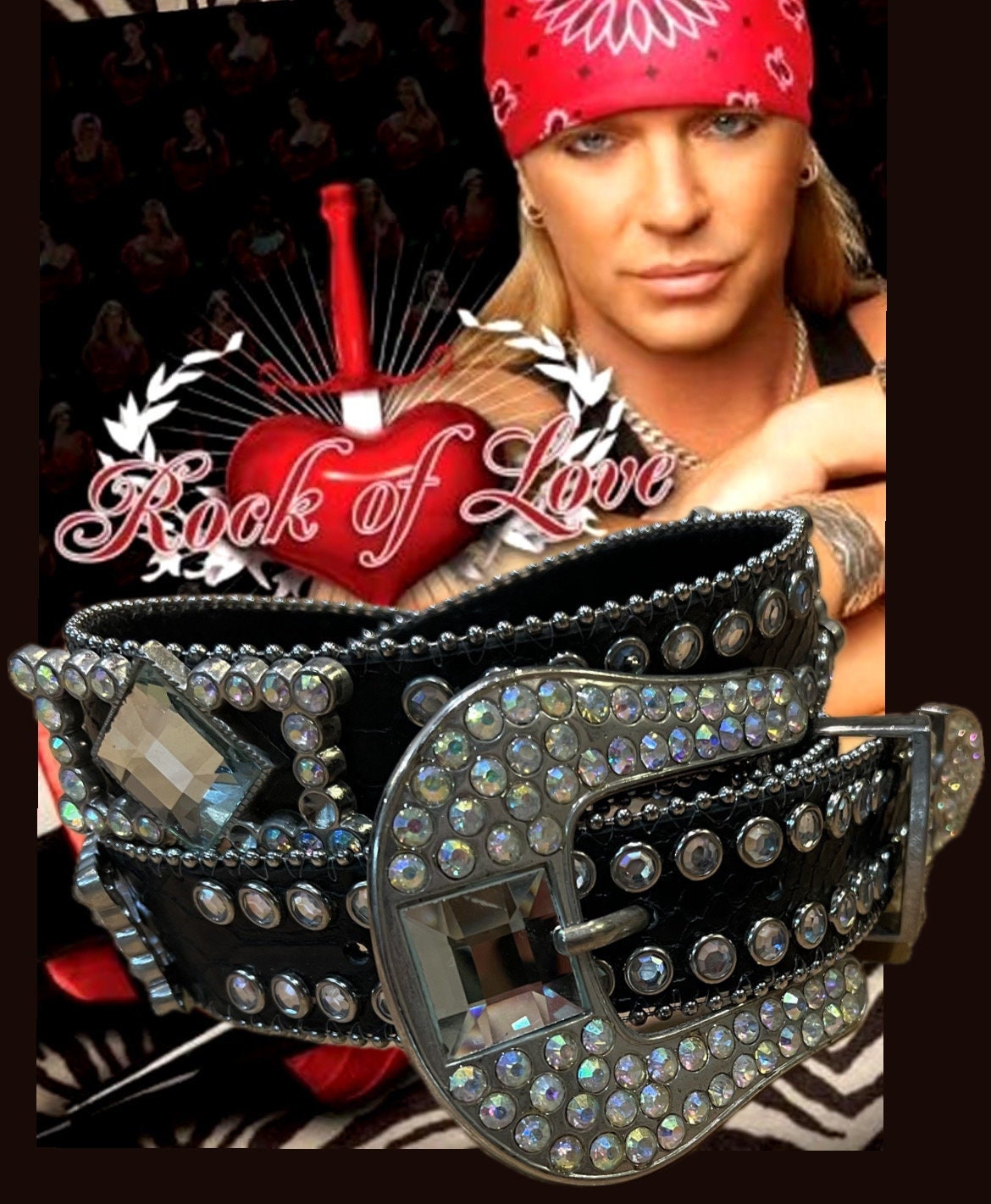 Y2K Large Buckle Rhinestone Explosion Belt Like on Rock of Y2K Large Buckle Rhinestone Explosion Belt Like on Rock of