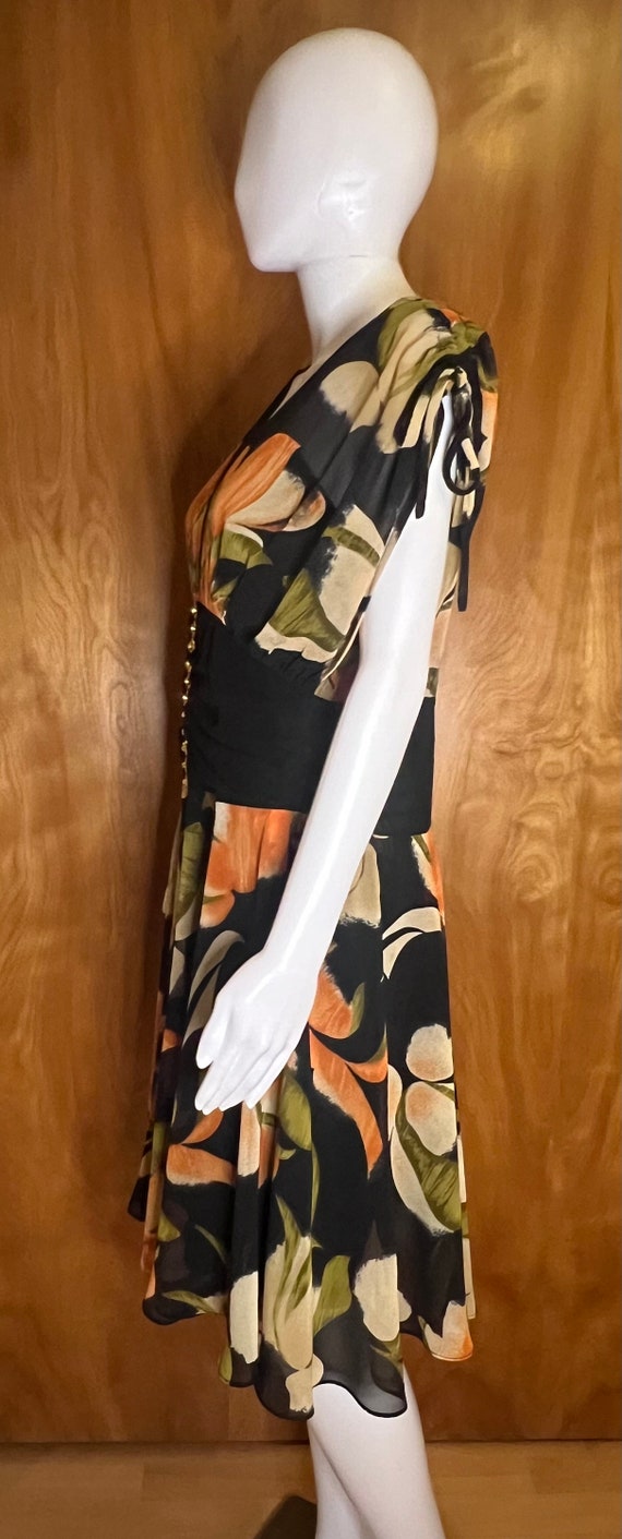 80s tropical paradise chiffon dress so glamorous … - image 3