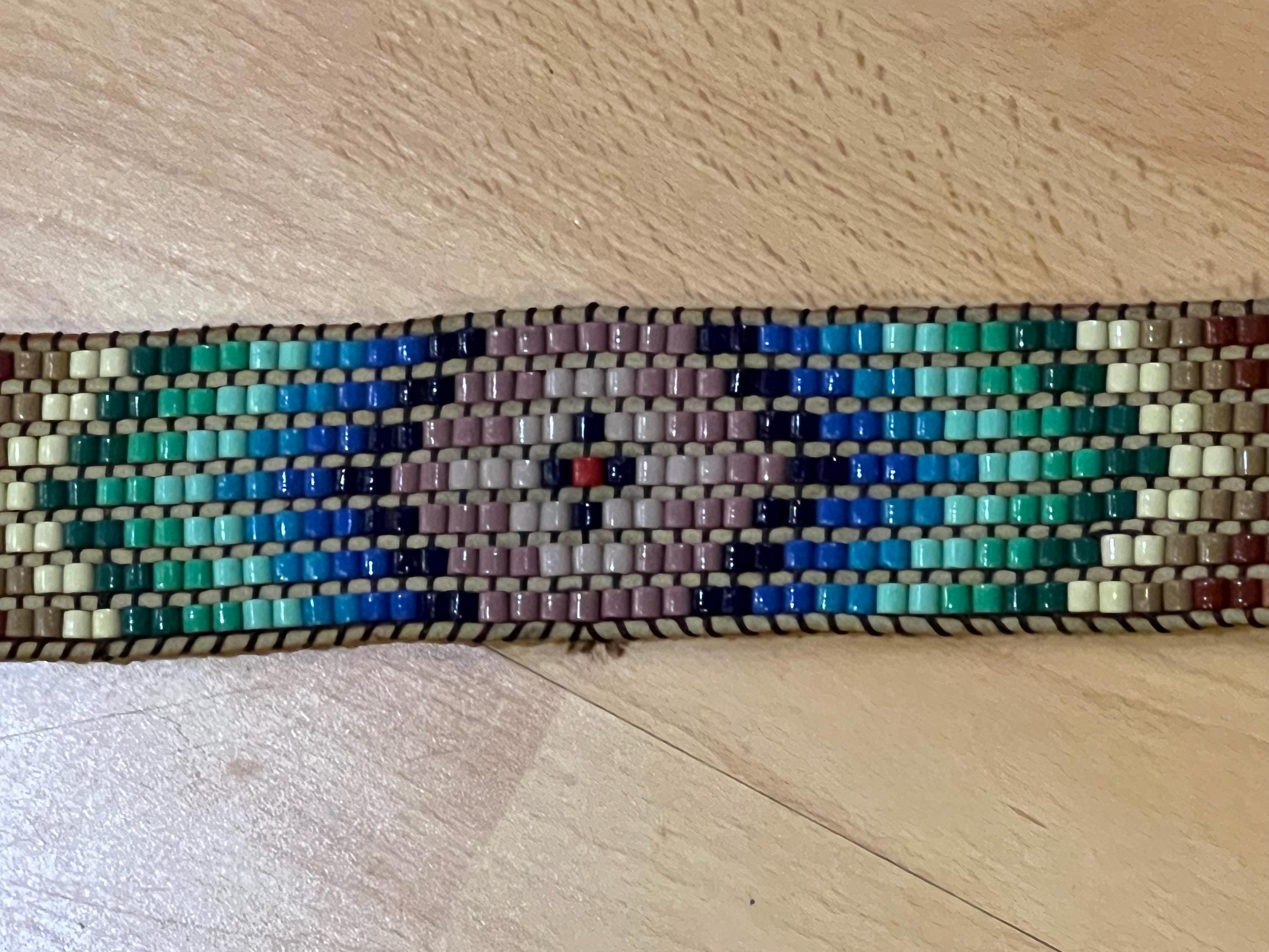 Haute Hippie Multicolor Beaded Disc Belt 60s Handmade Ultimate Hippy Beaded Belt With Ankh Design and  main image 3
