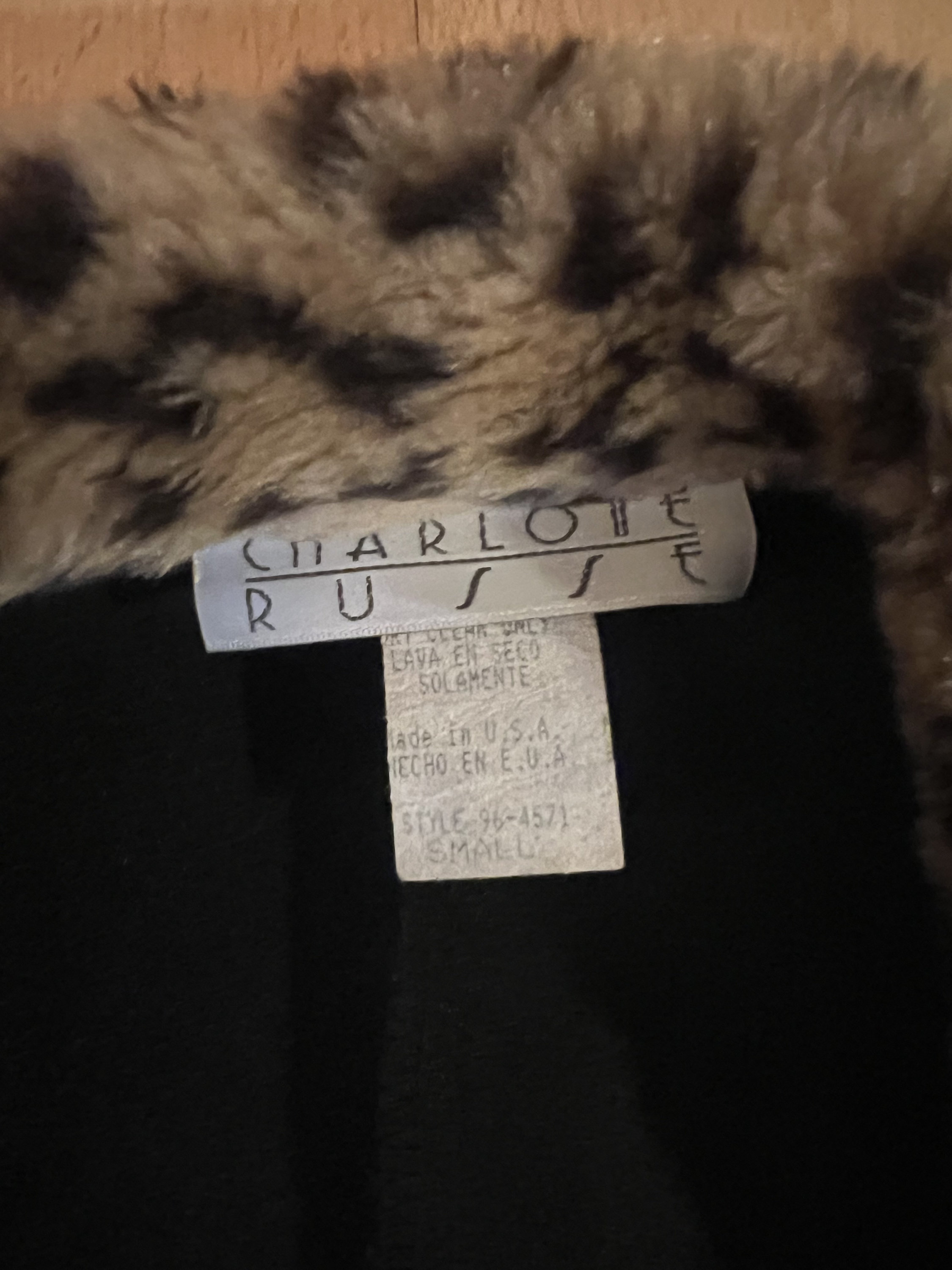 90s Chic Charlotte Russo Mod Style Pea Coat Blazer With Faux Fur Leopard Collar Cute A Shape Style in Great Condition Size Small Etsy UK