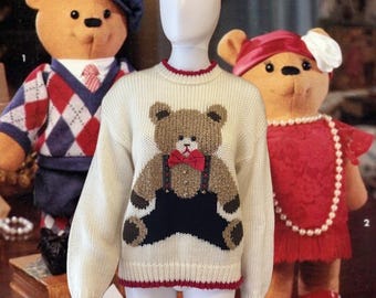 Jaren 80 teddybeertrui • ver en dichtbij • Maat L • Jeugd financieel onrecht Luxe teddybeer wraak en een gebreide onafhankelijkheidsverklaring