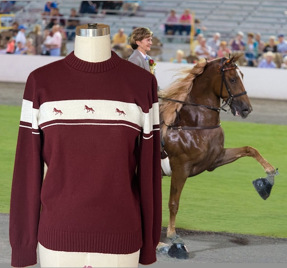 80s novelty Tennessee walker horse sweater by the… - image 1