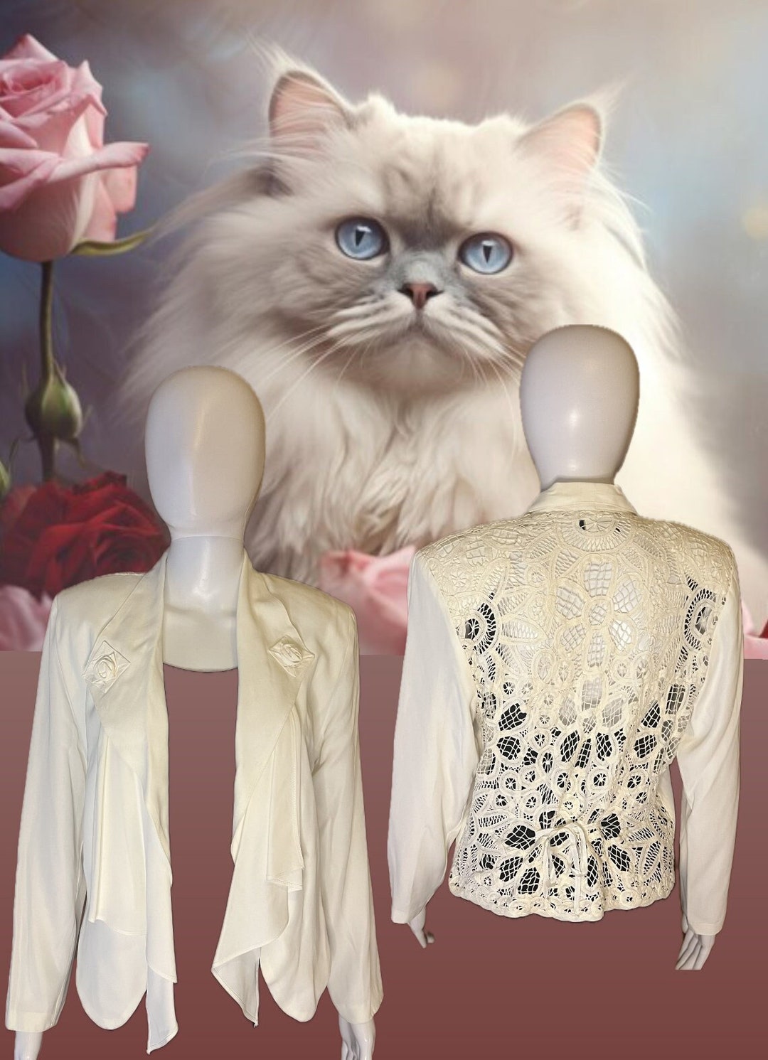 90s Victorian Revival Lace Wild Rose Jacket . Lace Etsy