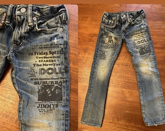 Y2K hysteric glamour New York dolls kids jeans . Never worn sample size 4/5 kids unisex great design very rare! One of a kind sample!