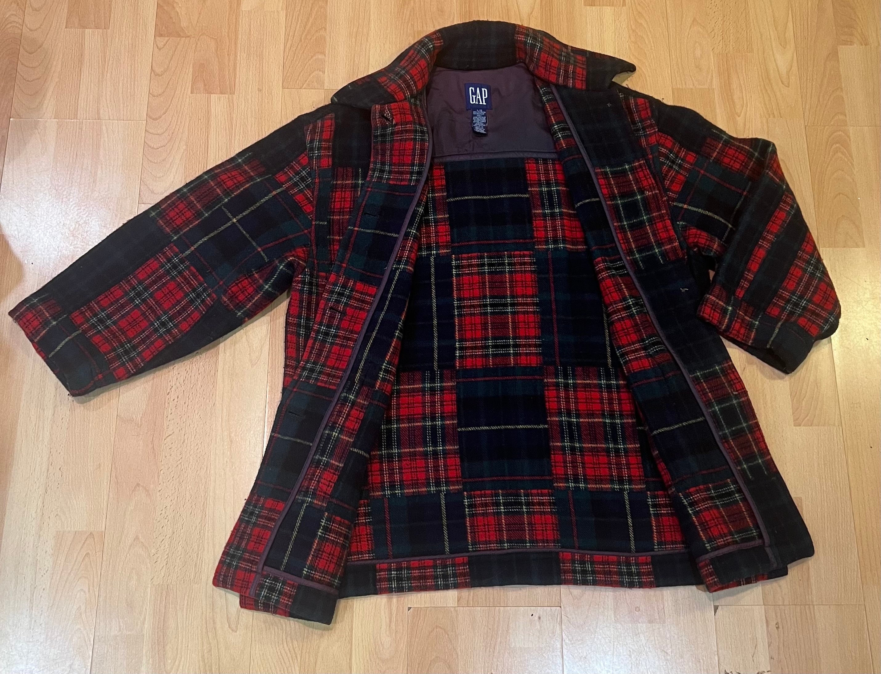 90's Americana Style Tartan Wool Jacket by Gap . Classic