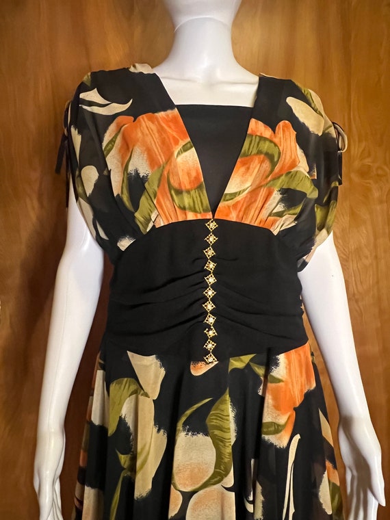 80s tropical paradise chiffon dress so glamorous … - image 7