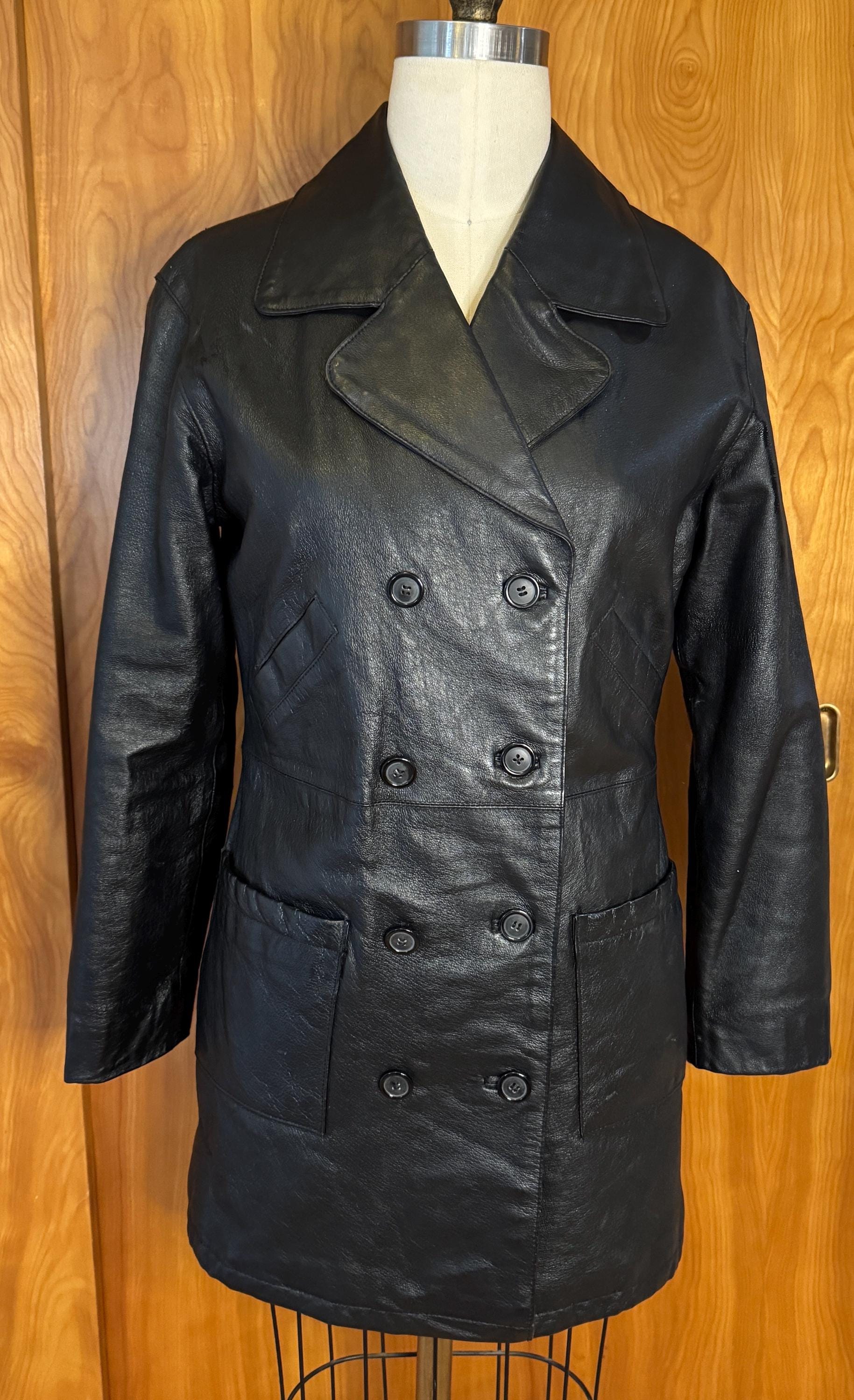 90s Swinging 60s Mod Leather Trench Black Genuine Leather Brit girl 90s-swinging-60s-mod-leather-trench-black-genuine-leather-brit-girl