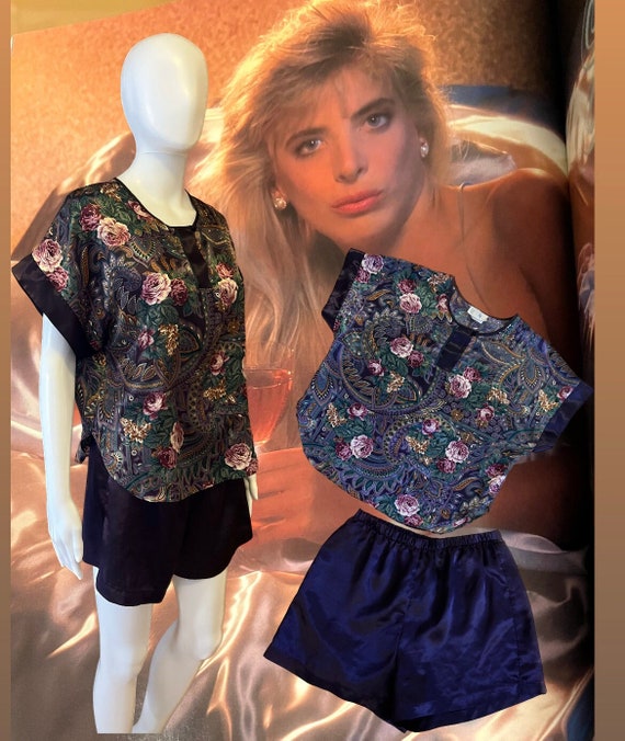80’s California Dynasty silky pajama set so cute a