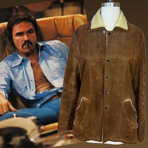 60s Suede and Sherpa lined Western Rancher jacket by Mayfair of Beverly Hills / snap front / western style lines / classic style/ well worn