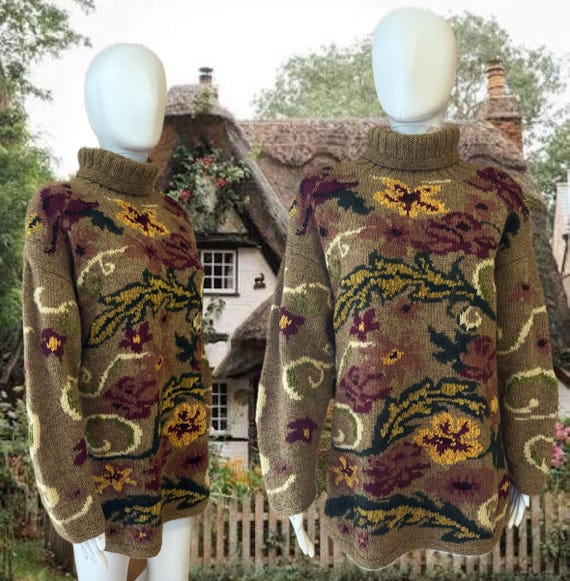 90s “the Cottagecore Conjuring Sweater” – Express Tricot Handknit