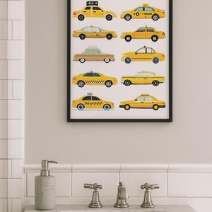 NYC Yellow Taxi Cab Art Print - Digital Download by PrintNYC