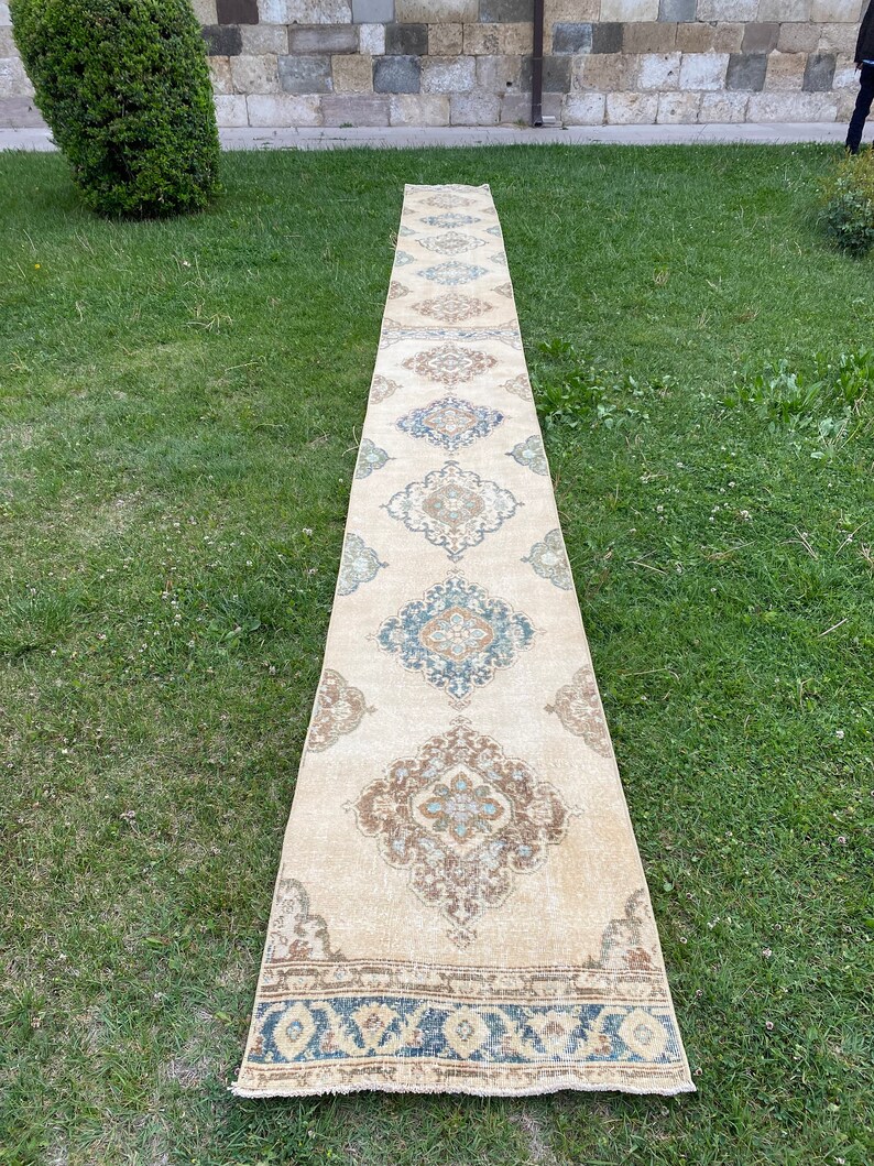 Vintage Stair Runner Extra Long Runner Rug Oushak 25 Ft Etsy