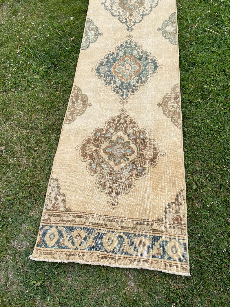 Vintage Stair Runner Extra Long Runner Rug Oushak 25 Ft Etsy