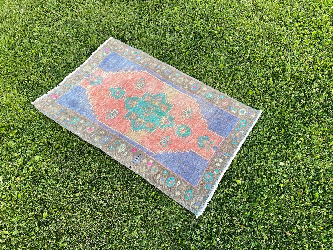 3x4 Oushak Rug Kitchen Area Rugs Vintage Red Rug Antique Etsy